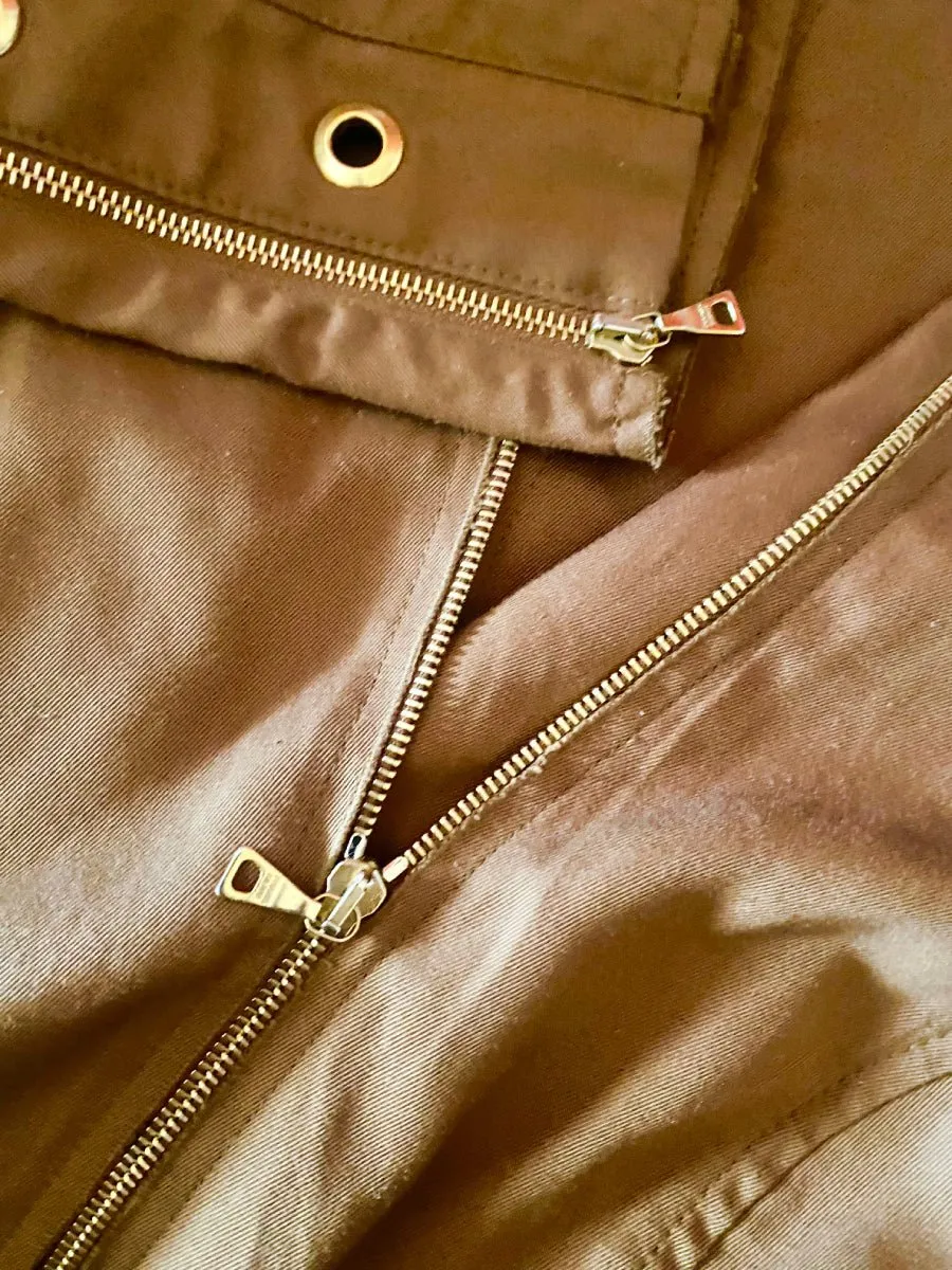 2000s Prada Tobacco Brown Cotton Cropped Jacket