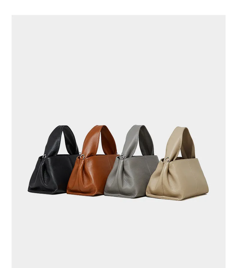 30CM leather single shoulder layer cowhide fashion trend women's bag 2903 apricot
