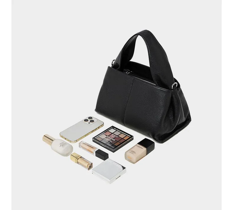 30CM leather single shoulder layer cowhide fashion trend women's bag 2903 apricot