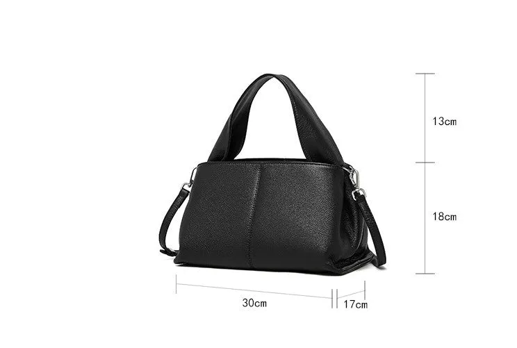 30CM leather single shoulder layer cowhide fashion trend women's bag 2903 apricot