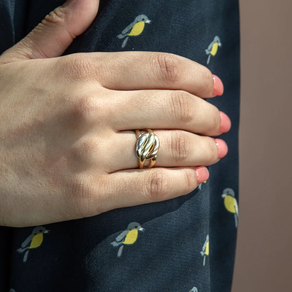 9ct Muti Toned Twist Ring