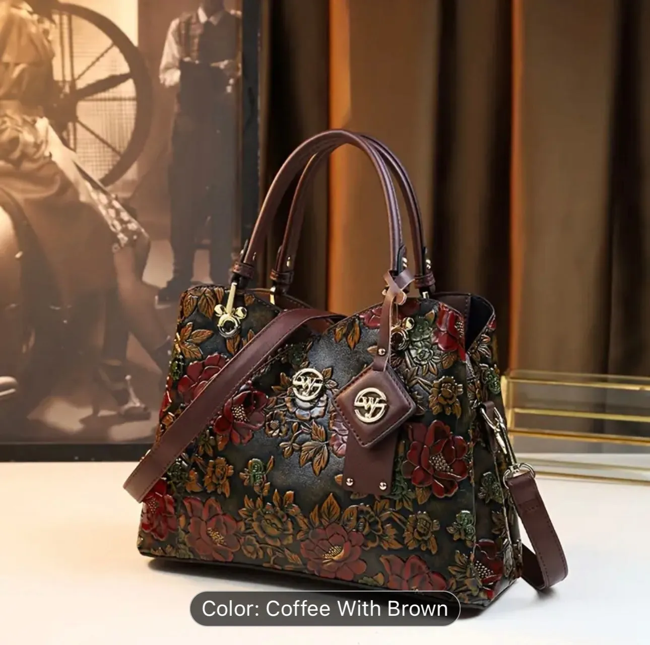 Andrea’s Deals Vintage Flower Pattern Handbag, Classic