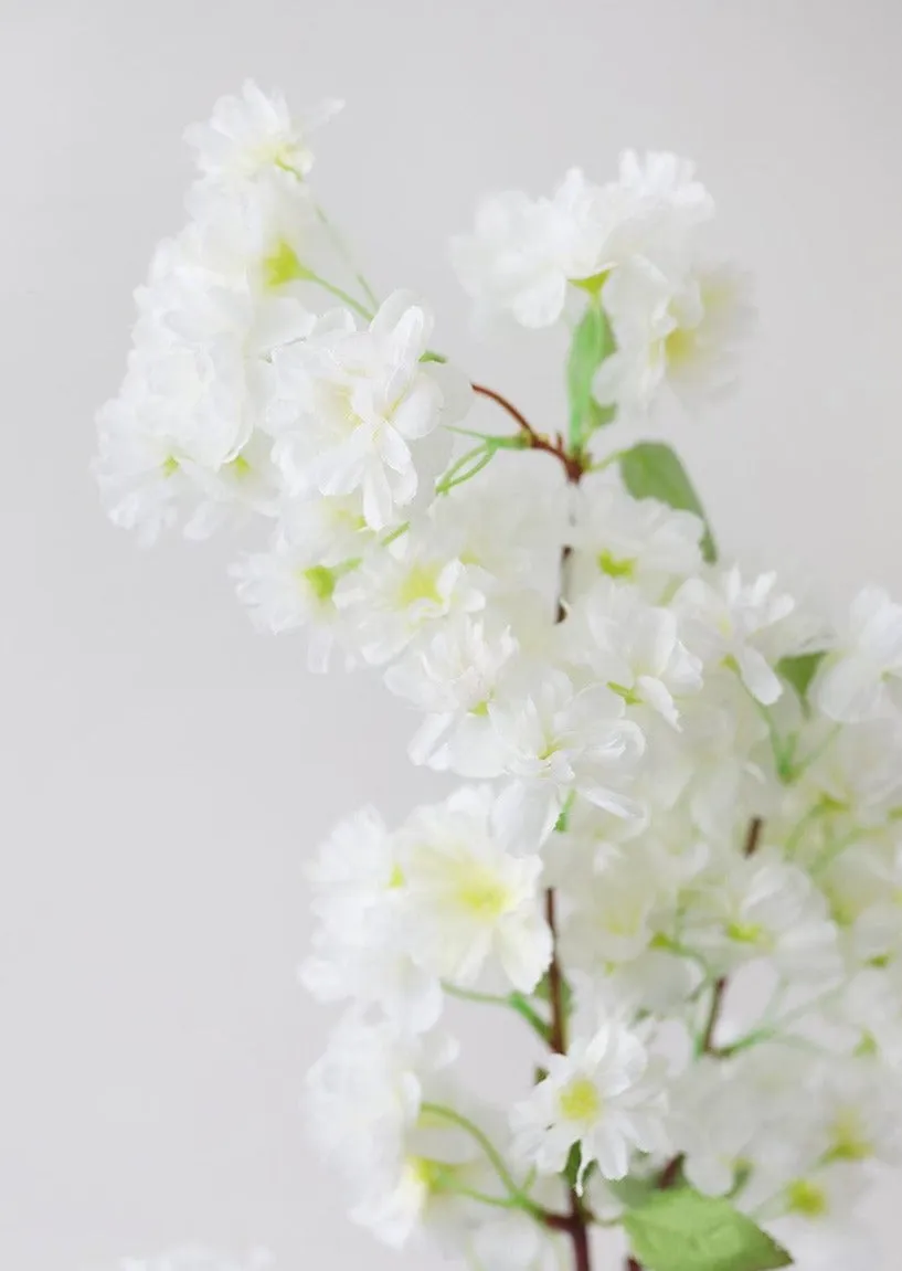 Artificial Spring Cherry Blossoms in Cream - 40"