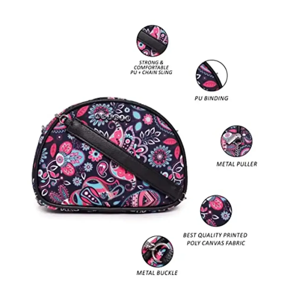 ASTRID D Shape Textured Sling Bag For Girls (multicolor)