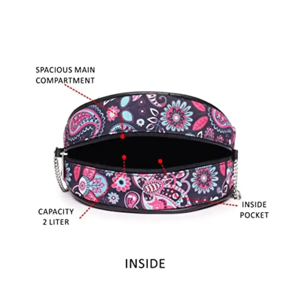 ASTRID D Shape Textured Sling Bag For Girls (multicolor)