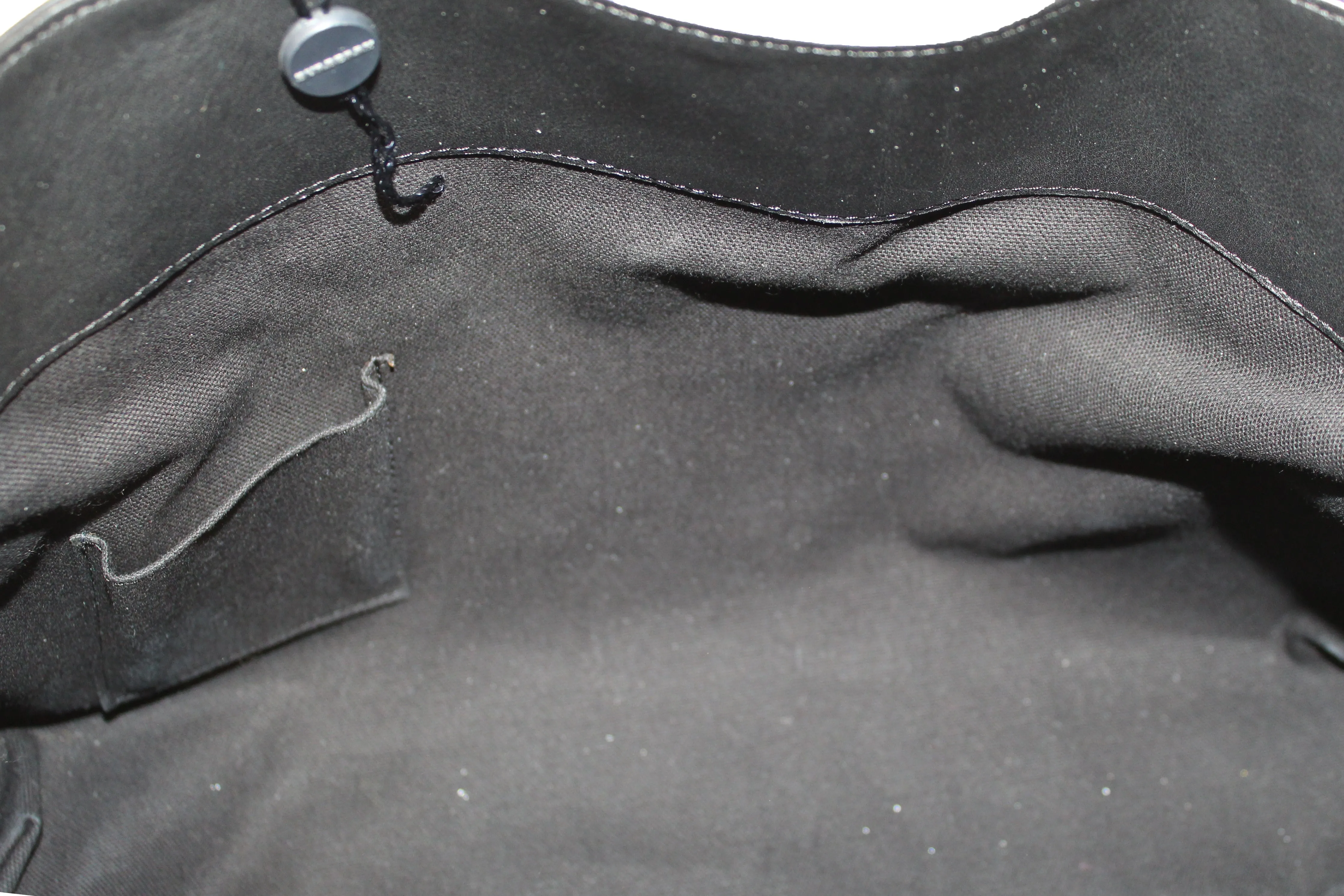 Authentic Burberry Black Haymarket Leather Horn Toggle Tote