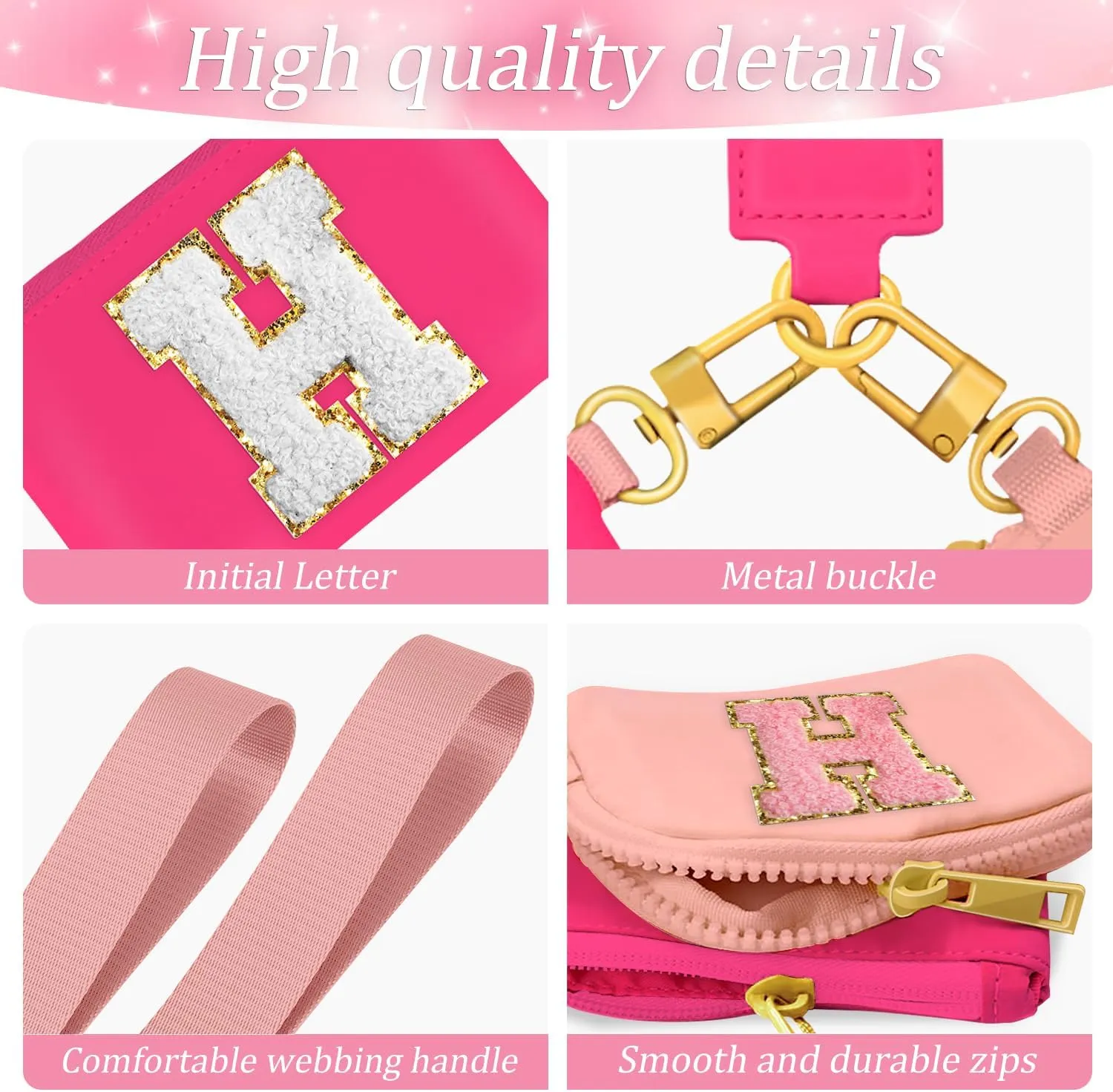 Birthday Gifts for Girls, Teen Girl Gifts Trendy Stuff,Initial Wristlet Wallets for Women, dual Pouch Wristlet Cute Stuff for Girls Women Teen Gift mini coin purse (M, Rose Pink)