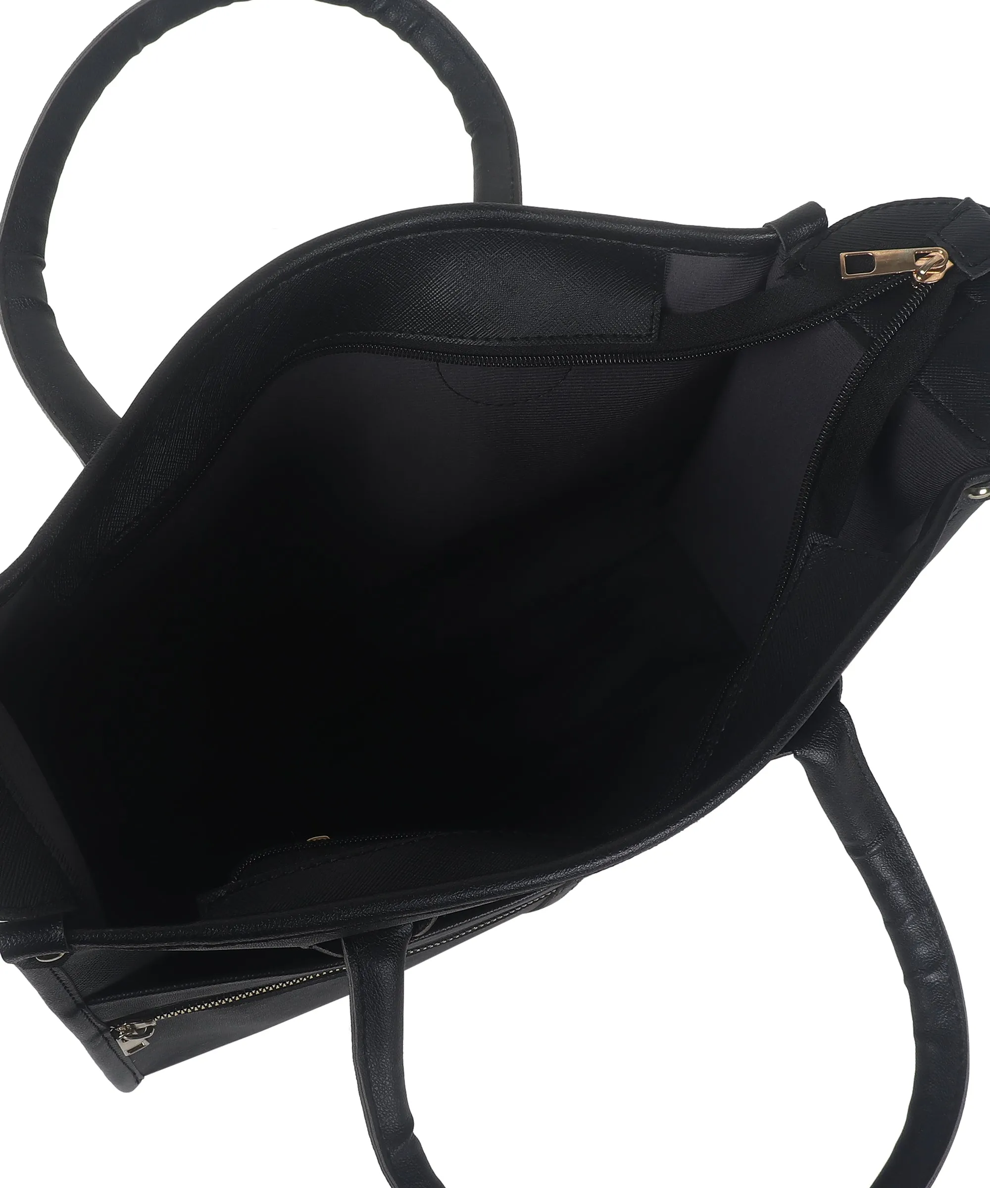 Black Saffiano Synthetic Leather Handbag For Women