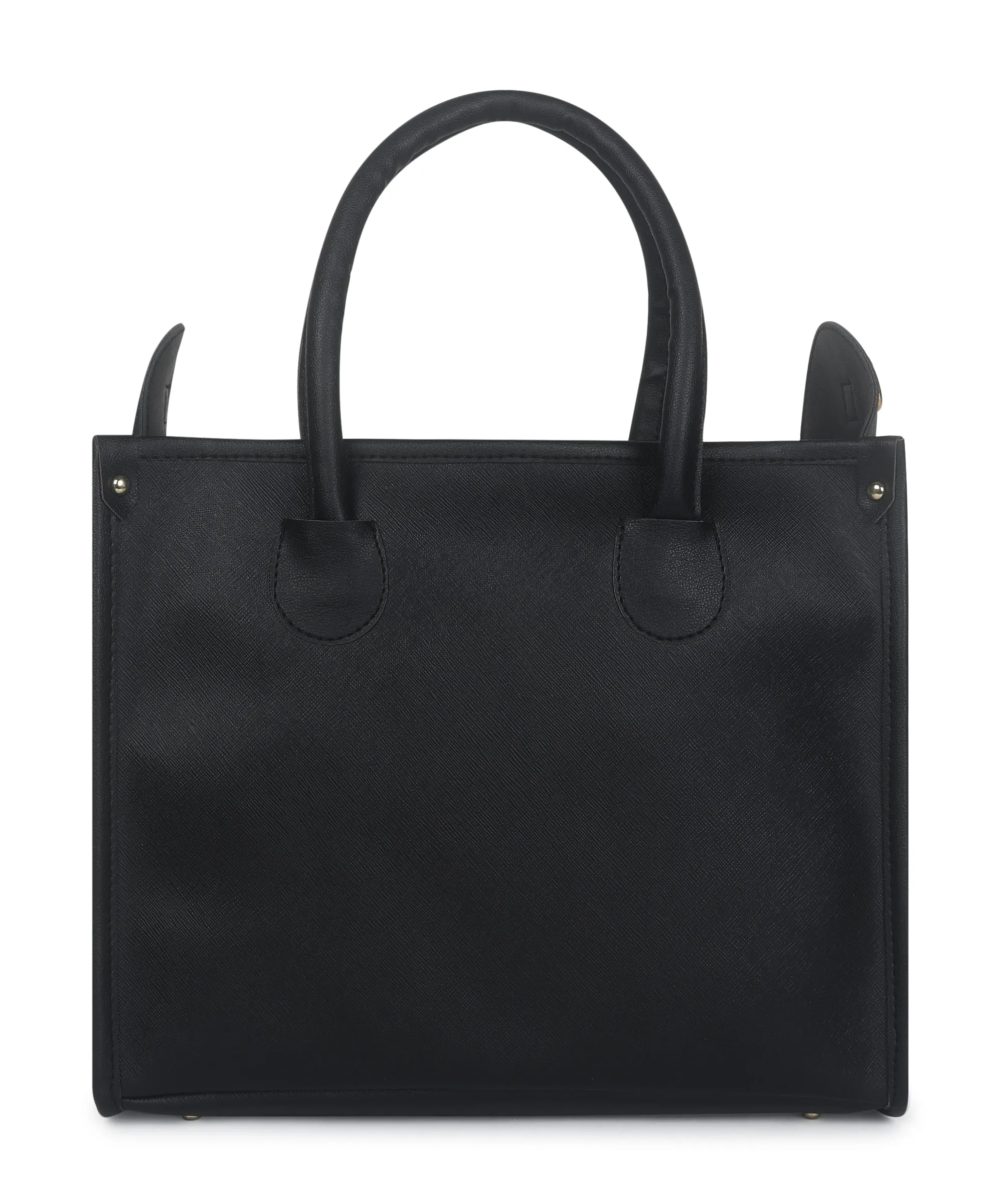 Black Saffiano Synthetic Leather Handbag For Women
