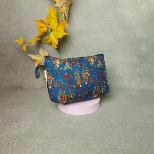 Boat Purse blue Color with kalamkari Design