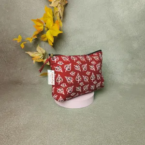 Boat purse Maroon Colour Flower Design.