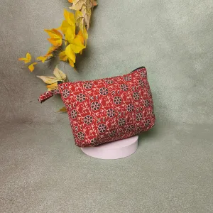Boat purse red Color With Black Flower Design