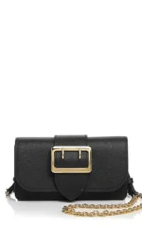 Burberry Black Grained Leather Mini Buckle WOC