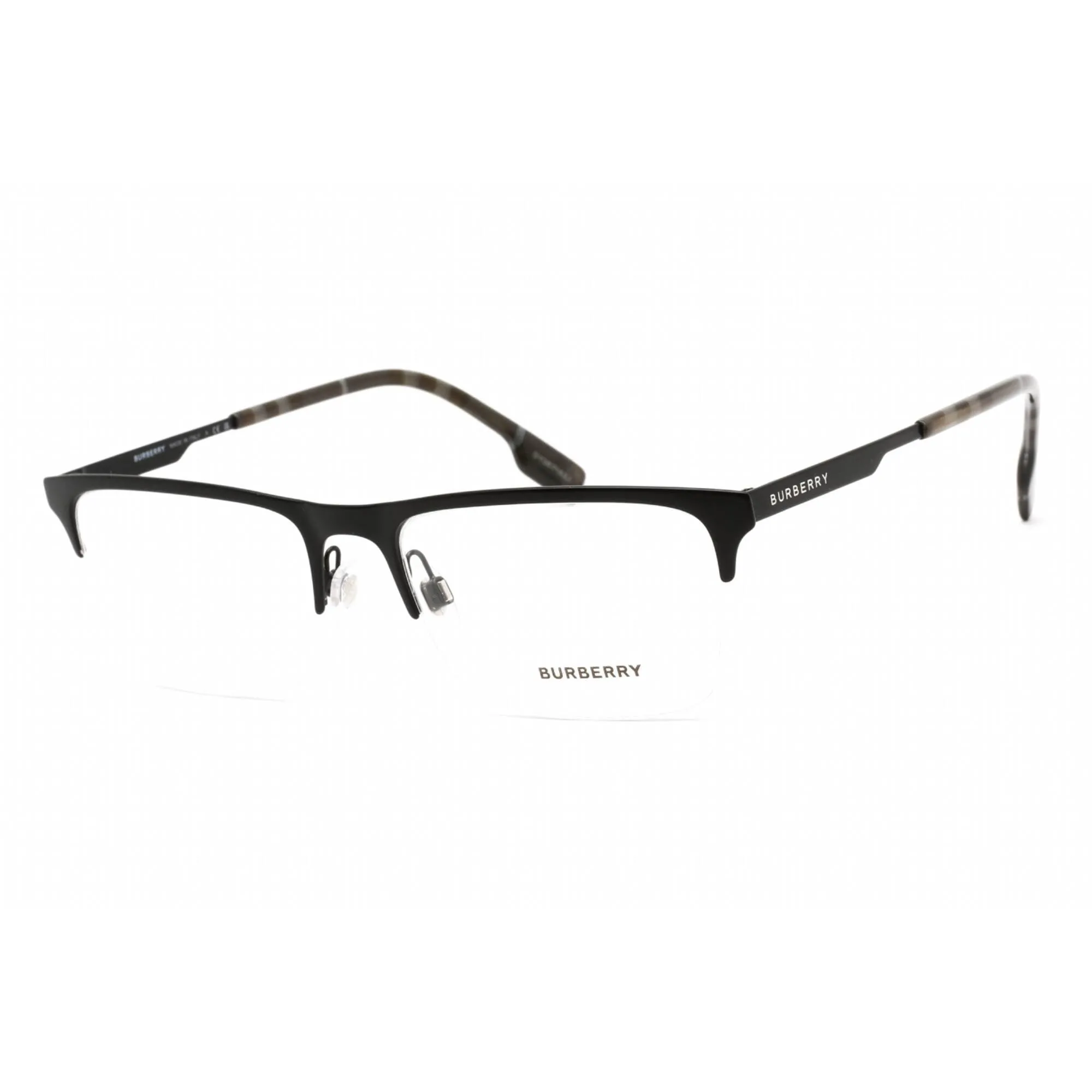 Burberry Men's Eyeglasses - Matte Black Plastic Rectangular Shape Frame | 0BE1344 1007