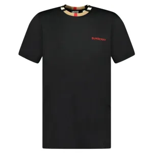 Burberry Pattern Collar Black Oversized T-Shirt