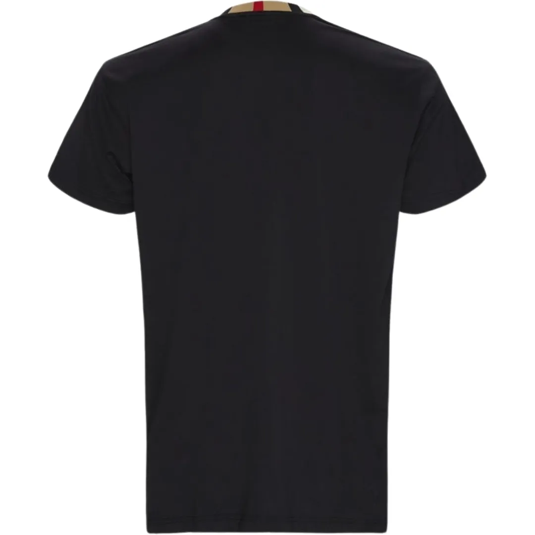 Burberry Pattern Collar Black Oversized T-Shirt