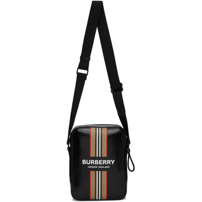 Burberry Thornton Striped Coated Canvas Crossbody Bag