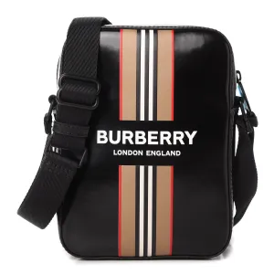 Burberry Thornton Striped Coated Canvas Crossbody Bag
