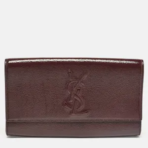 Burgundy Patent Leather Belle De Jour Clutch