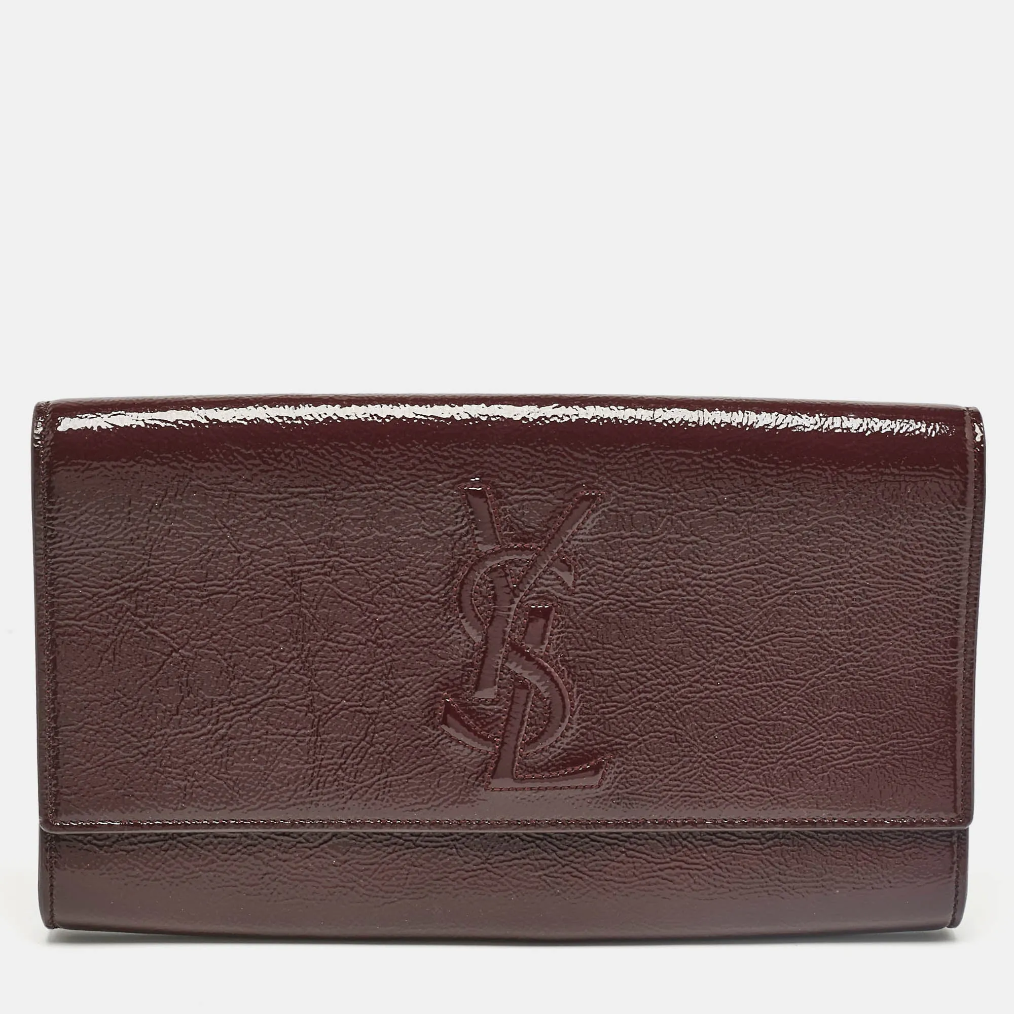 Burgundy Patent Leather Belle De Jour Clutch