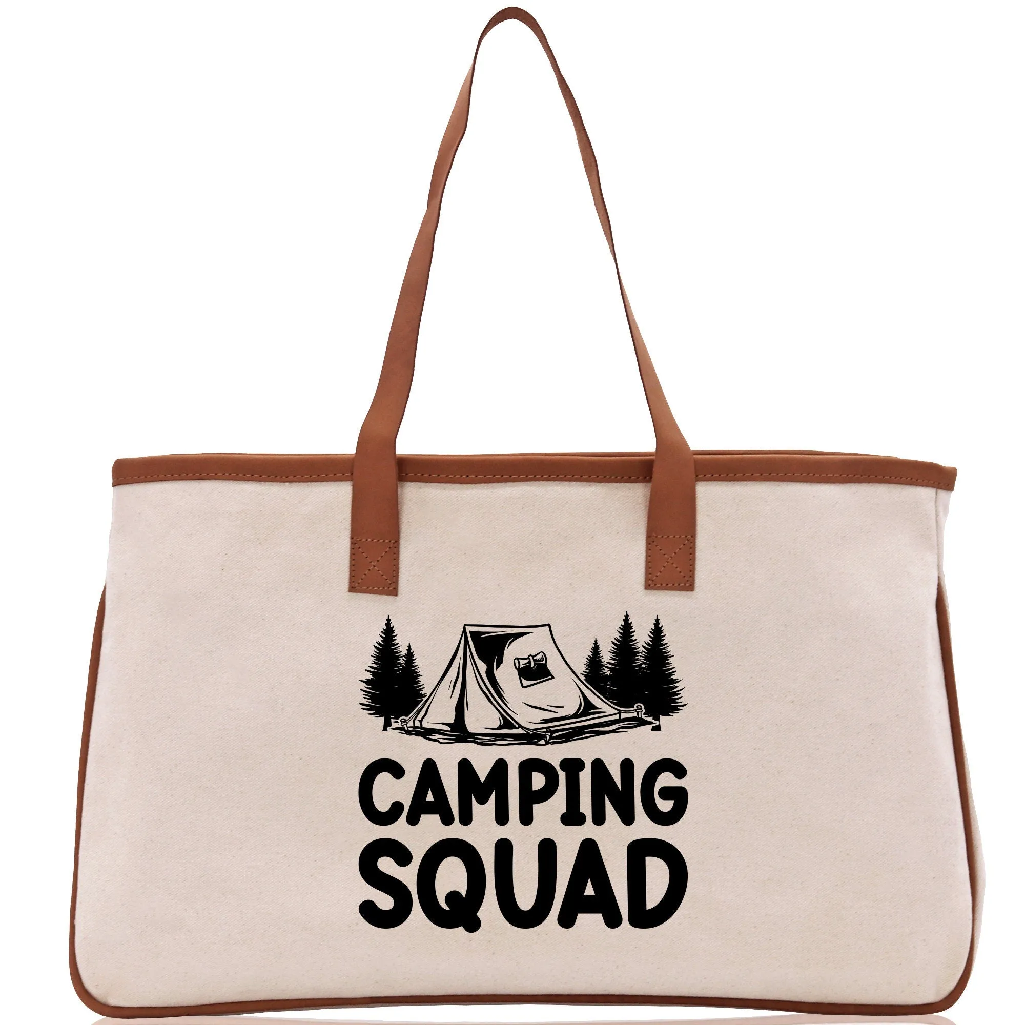 Camping Squad Cotton Canvas Chic Tote Bag Camping Tote Camping Lover Gift Tote Bag Outdoor Tote Weekender Tote Camper Tote Multipurpose Tote