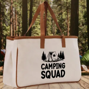 Camping Squad Cotton Canvas Chic Tote Bag Camping Tote Camping Lover Gift Tote Bag Outdoor Tote Weekender Tote Camper Tote Multipurpose Tote