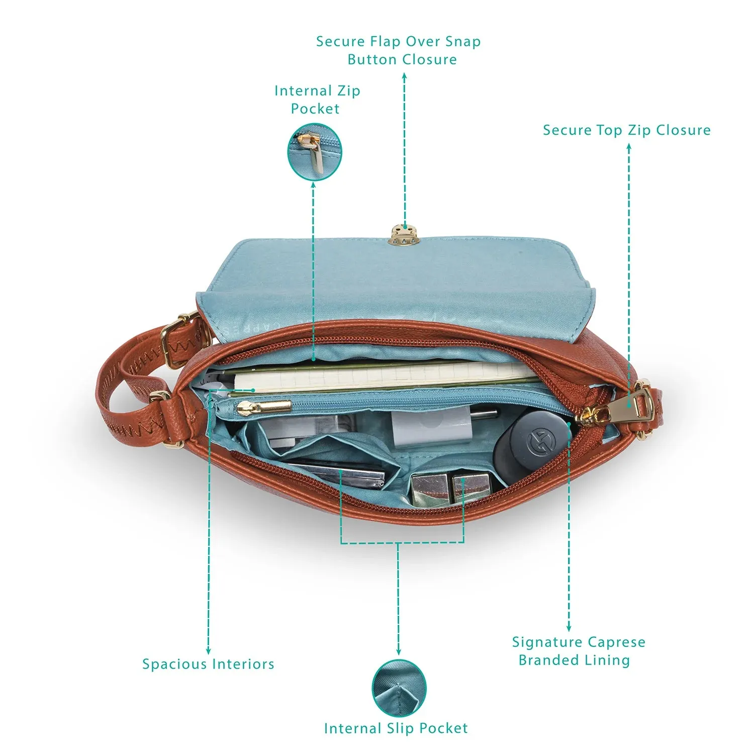 Caprese Bailey Sling Medium Saddle