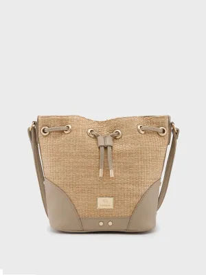Caprese Georgia Sling Medium Self Design Women'S Handbag Beige
