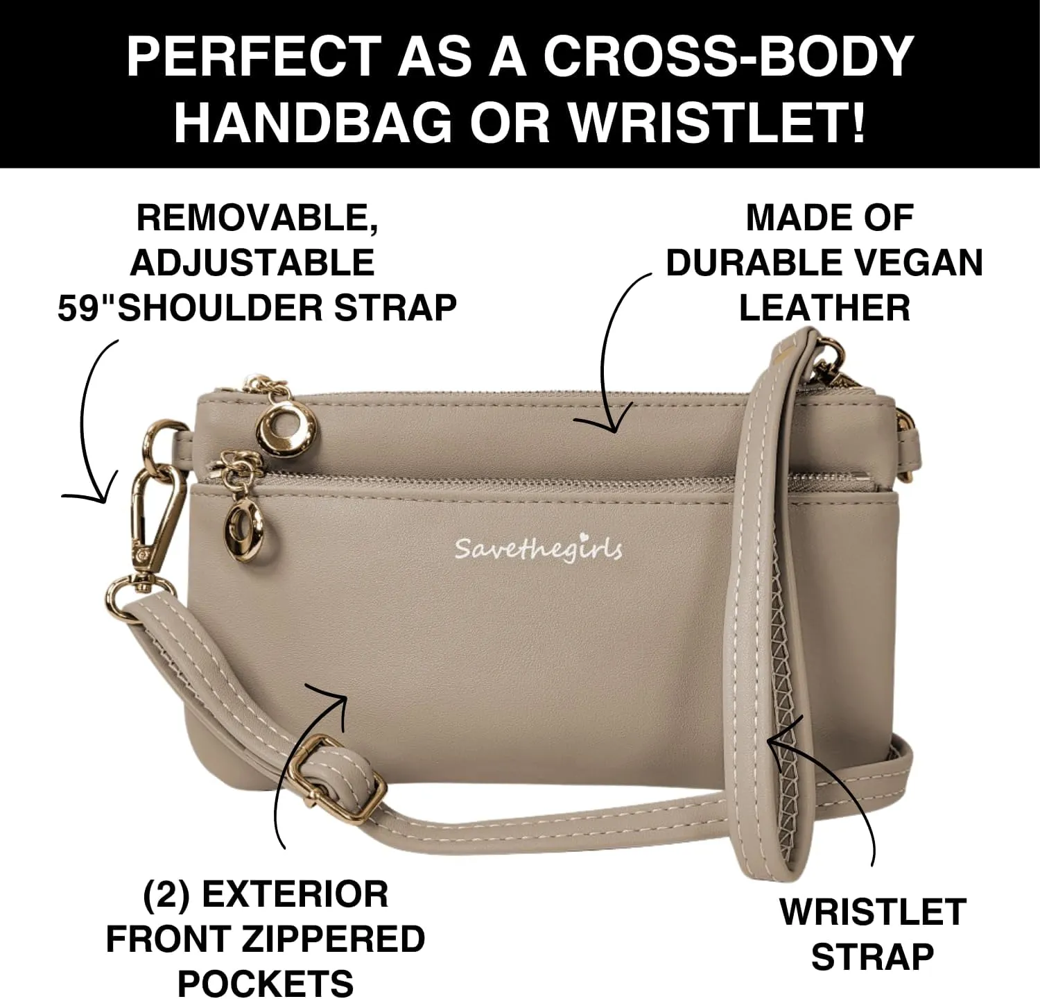 Cell Phone Purse - Touch Screen Womens Crossbody Bag - Clutch Purses for Women (Bella)