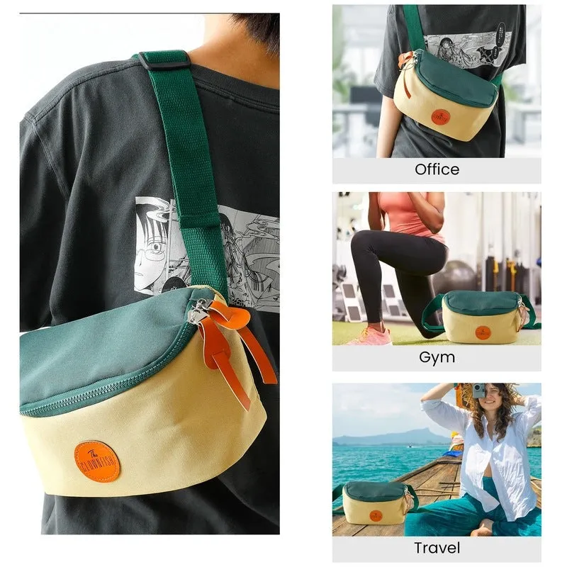 Clownfish Sling Bag - Lightweight, Durable Crossbody | Passport Bag | 24X14X9cm | Green & Yellow