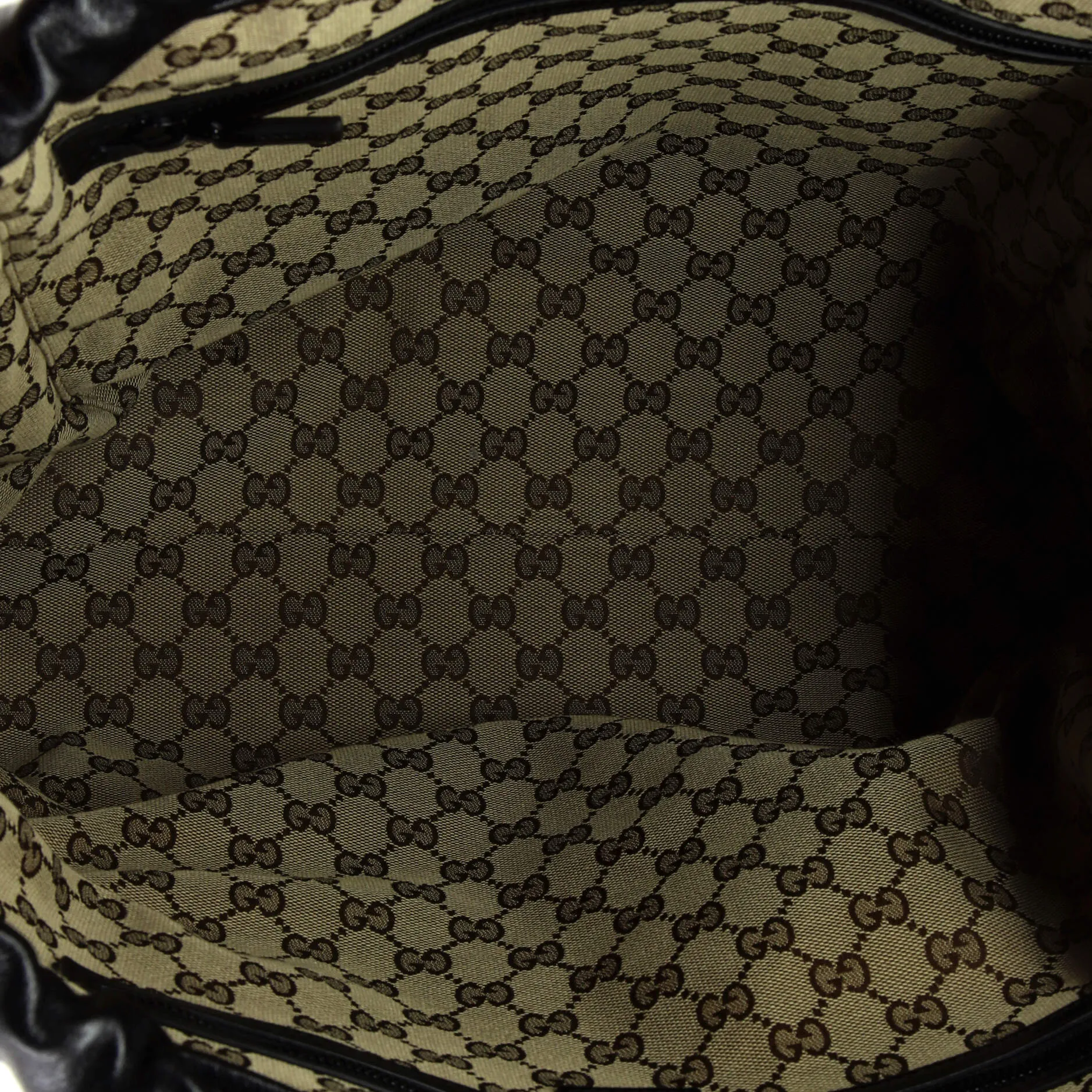 Double G Drawstring Tote Leather