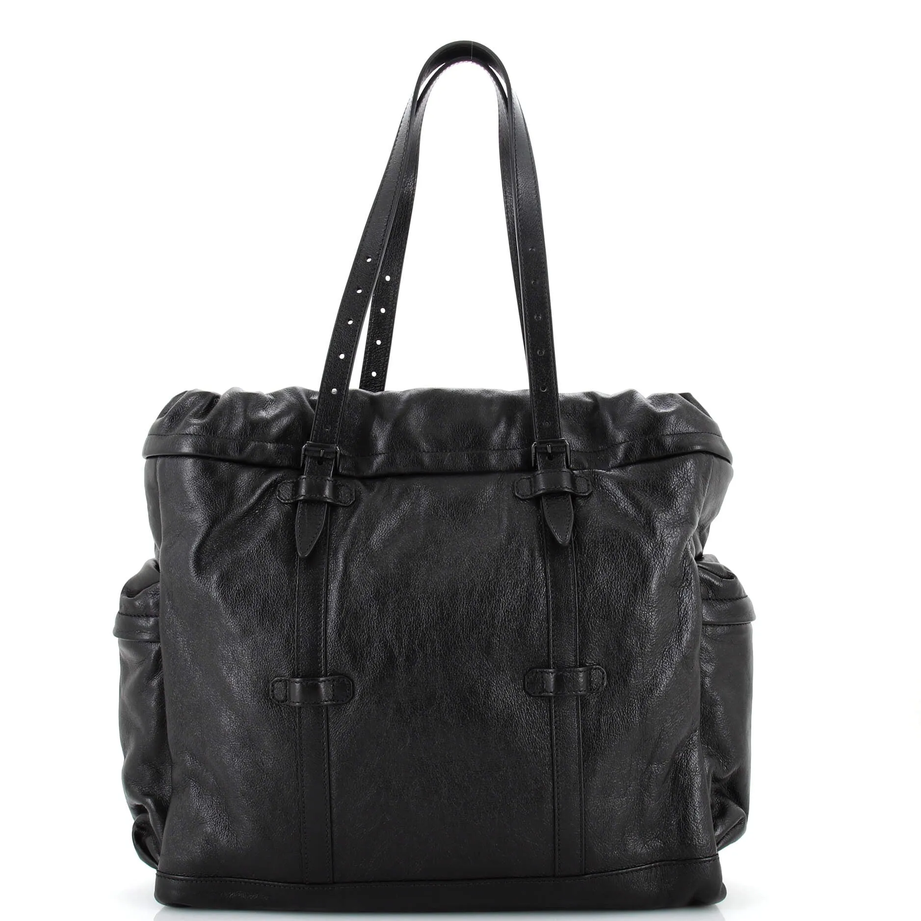 Double G Drawstring Tote Leather