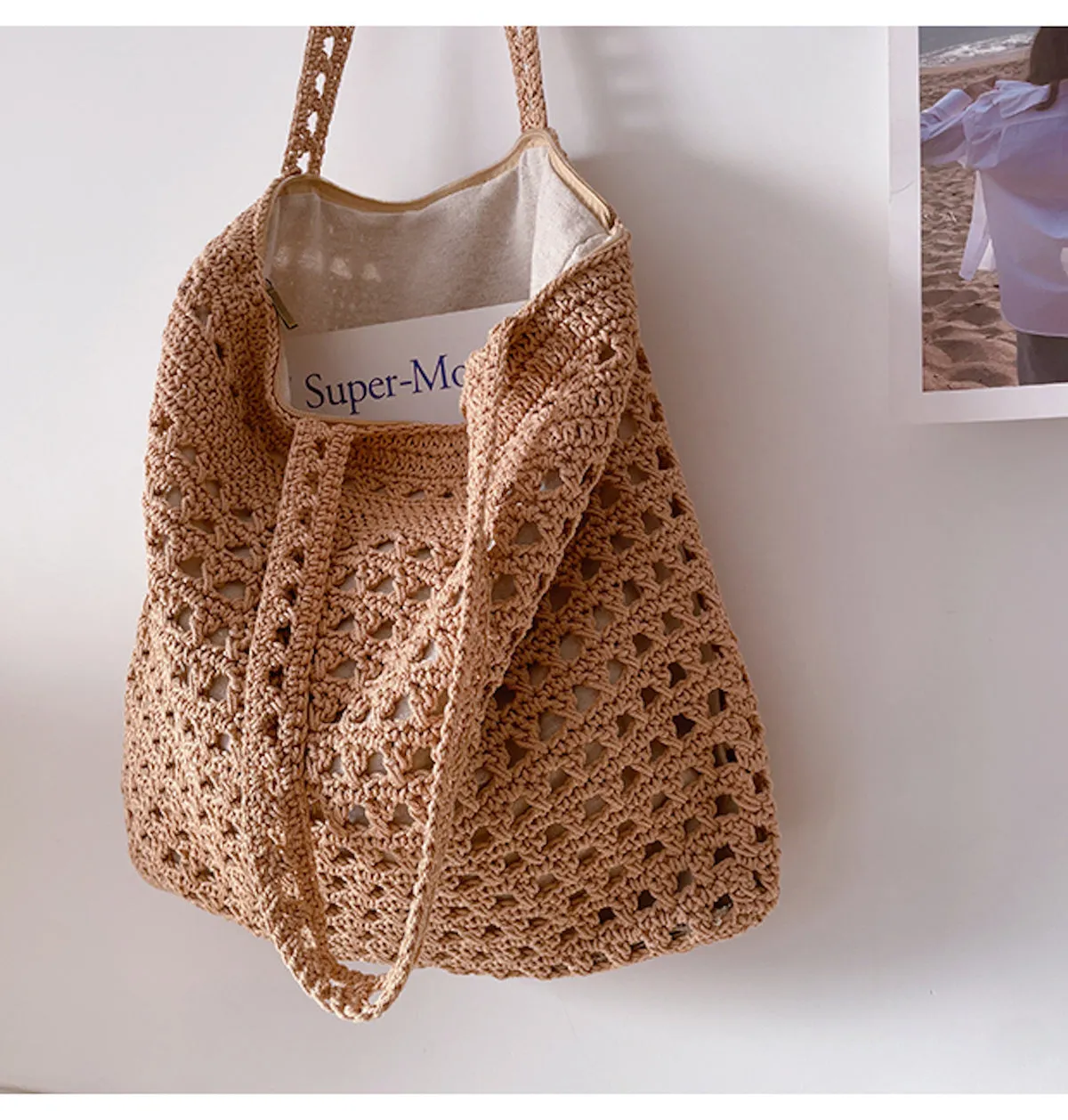 Elena Handbags Handmade Crochet Retro Style Tote Bag