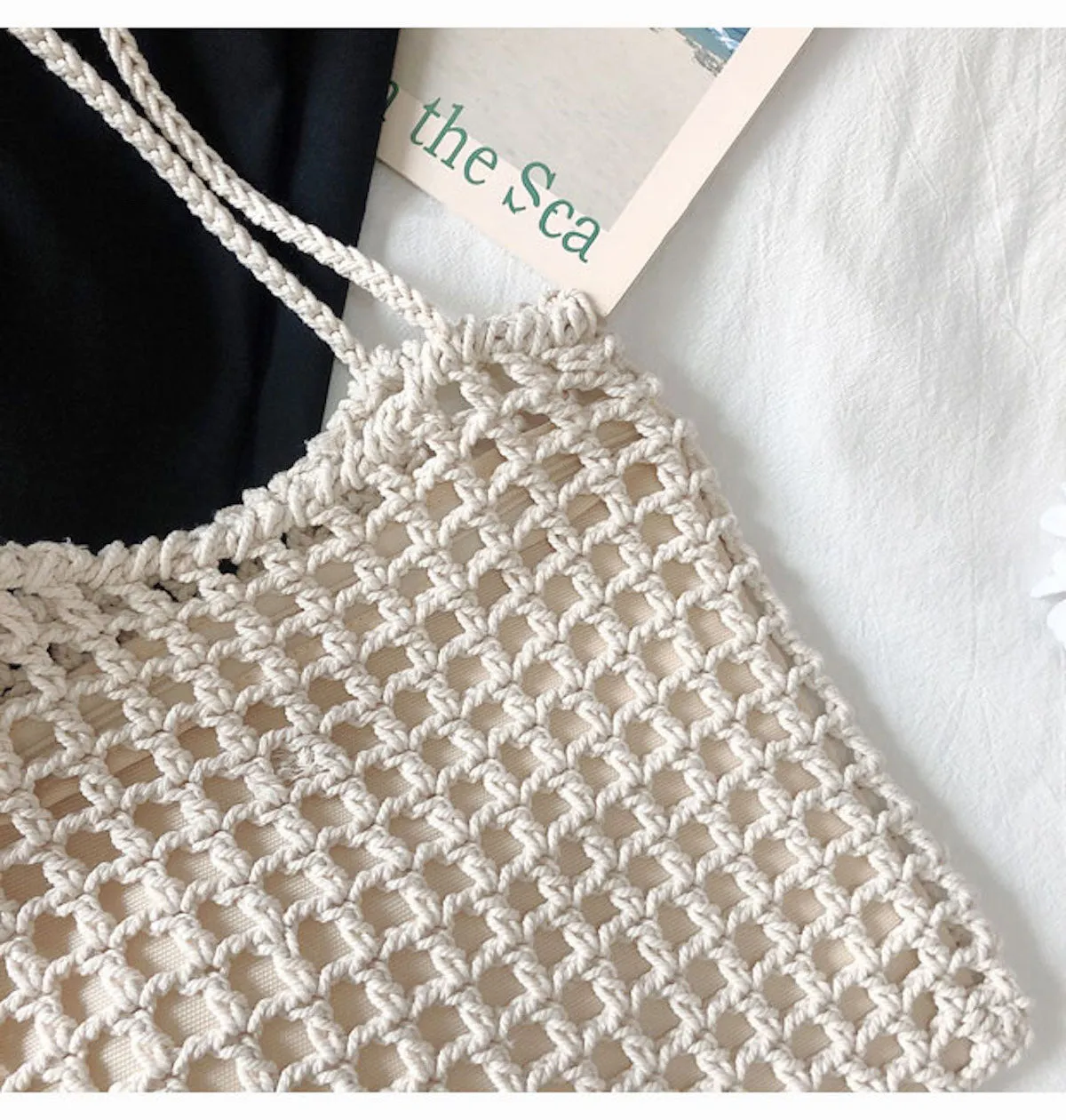 Elena Handbags Lightweight Cotton Knitted Shoulder Bag
