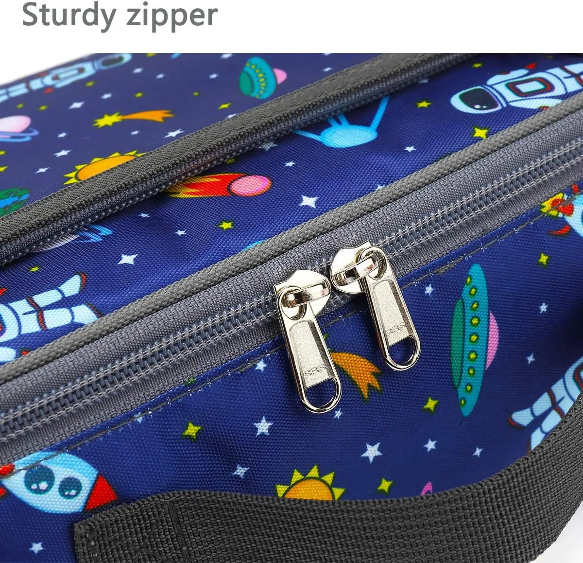 FlowFly Kids Lunch box Insulated Soft Bag Mini Cooler Back to School Thermal Meal Tote Kit for Girls, Boys, Astronaut