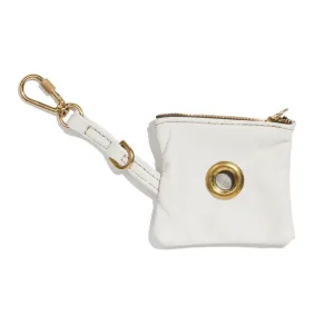Fma Exclusive | Brooklyn Studio Vintage Leather Poop Bag Pouch, White