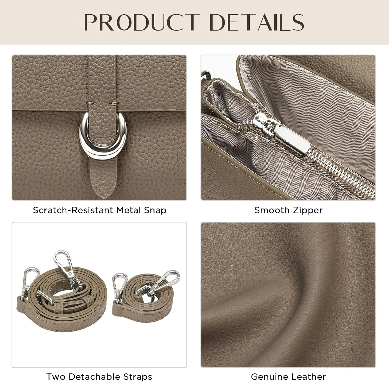 Genuine Leather Clutch Purses for Women Shoulder Bag Trendy Top-Handle Handbags with 2 Adjustable Straps