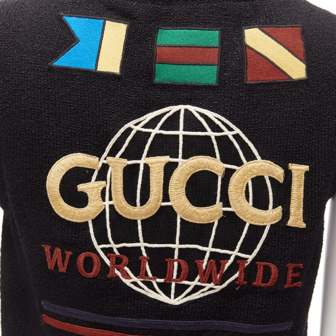 GUCCI black silver diamong argyle floral embellished sweater vest S