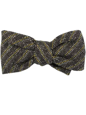 Gucci Bow Tie Gray Yellow Stripes Design - Self Tie SALE