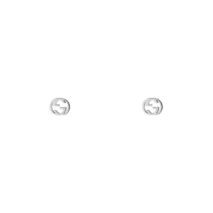 Gucci Interlocking 18ct White Gold Stud Earrings YBD66211100200U