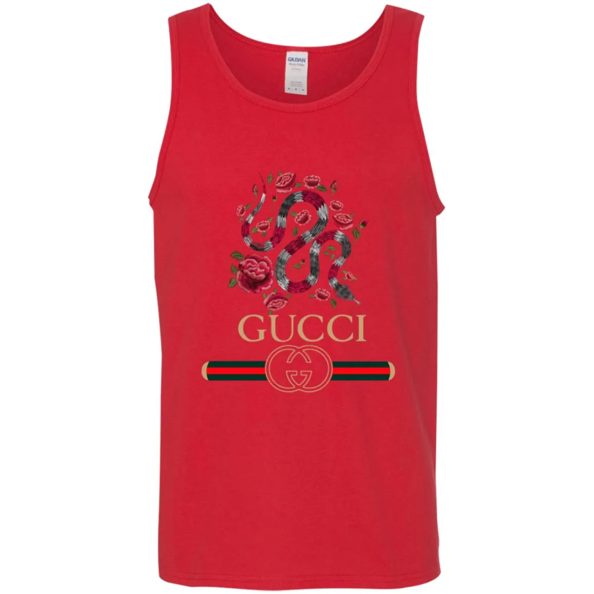 Gucci Logo Snake T-shirt Men Cotton Tank