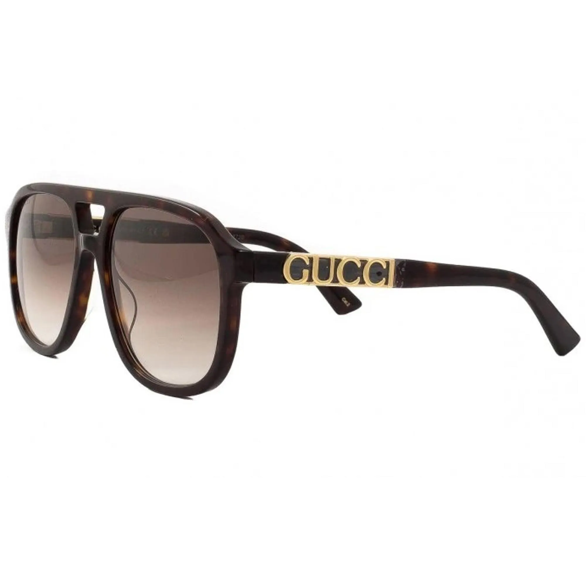 Gucci Men's Sunglasses - Gradient Lens Havana Acetate Pilot Shaped Frame | GG1188S 003