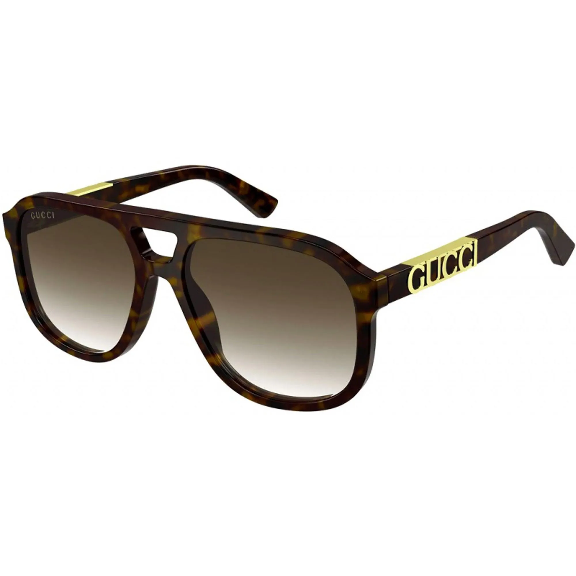Gucci Men's Sunglasses - Gradient Lens Havana Acetate Pilot Shaped Frame | GG1188S 003
