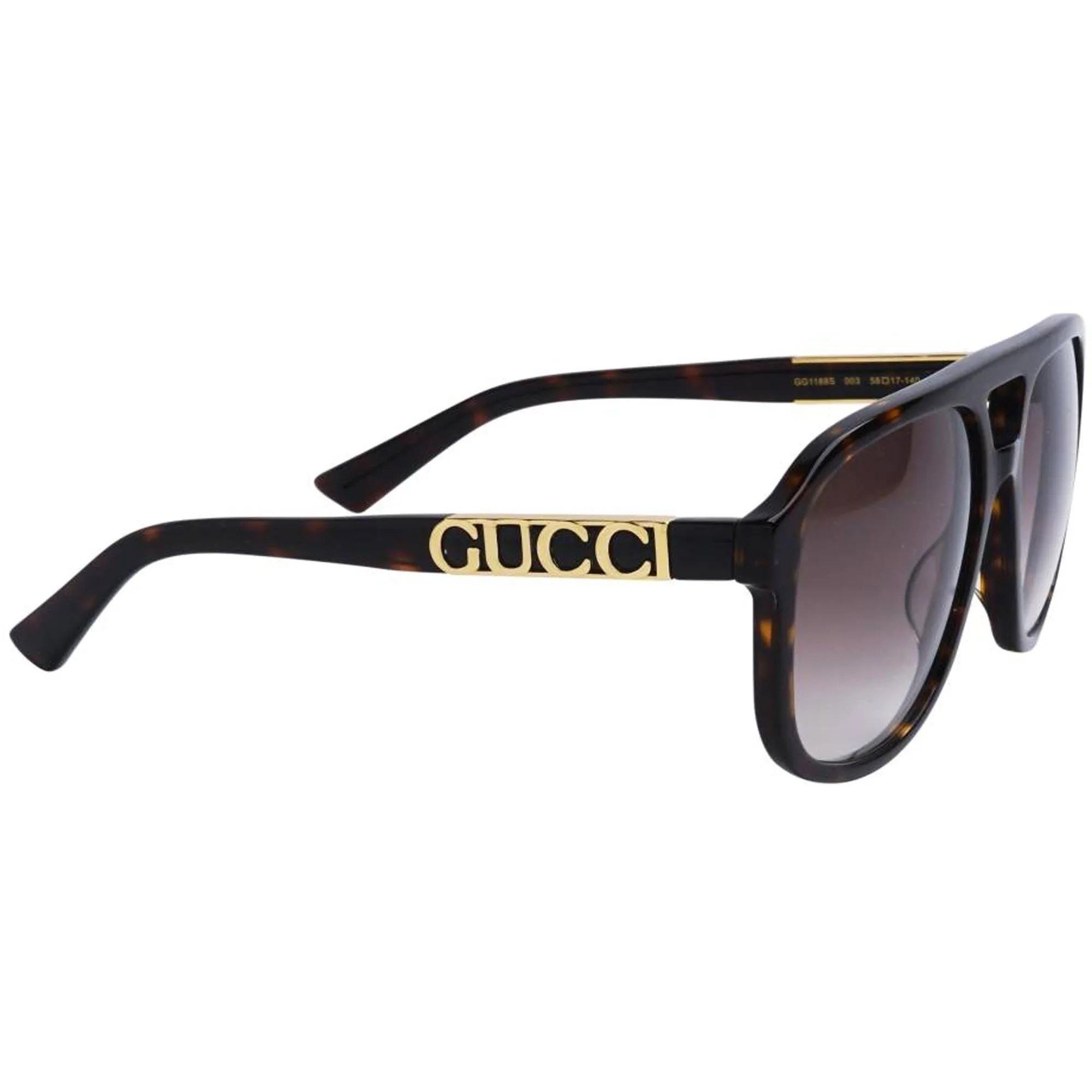 Gucci Men's Sunglasses - Gradient Lens Havana Acetate Pilot Shaped Frame | GG1188S 003