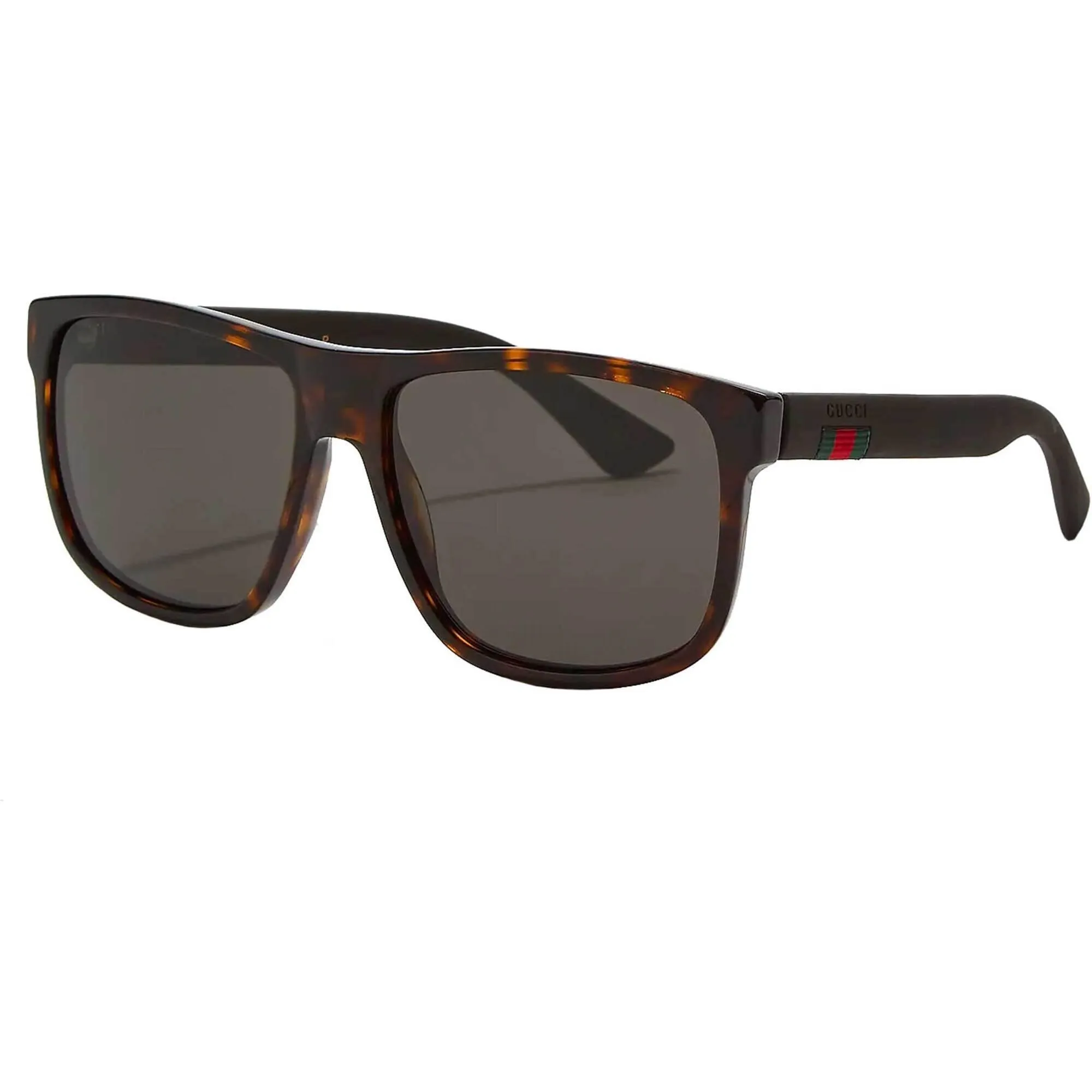 Gucci Men's Sunglasses - Havana Acetate Full Rim Square Frame Grey Lens | GG0010S 003