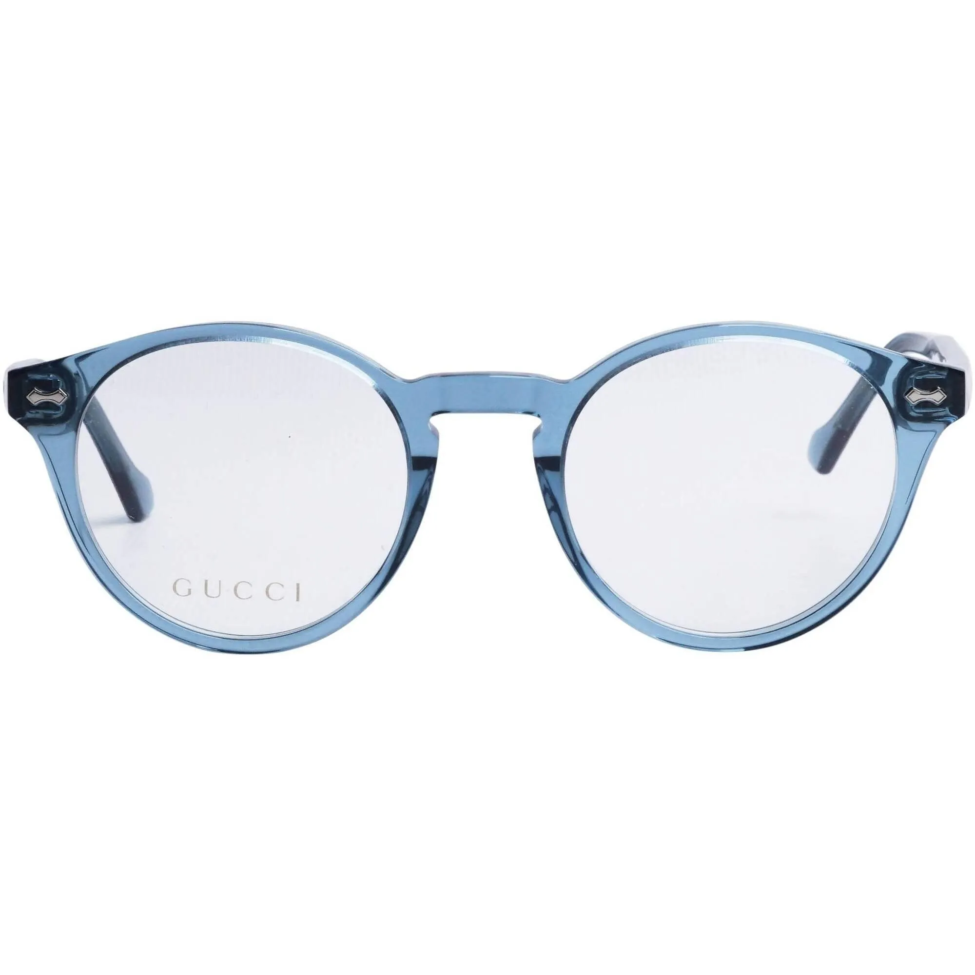 Gucci Unisex Eyeglasses - Blue Acetate Round Full Rim Frame Demo Lens | GG0738O 008