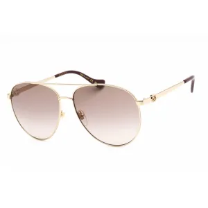 Gucci Unisex Sunglasses - Shiny Gold Metal Aviator Full Rim Frame | GG1088S 002