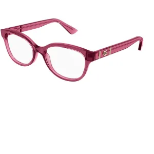 Gucci Women's Eyeglasses - Burgundy Acetate Cat Eye Frame Demo Lens | GG1115O 002