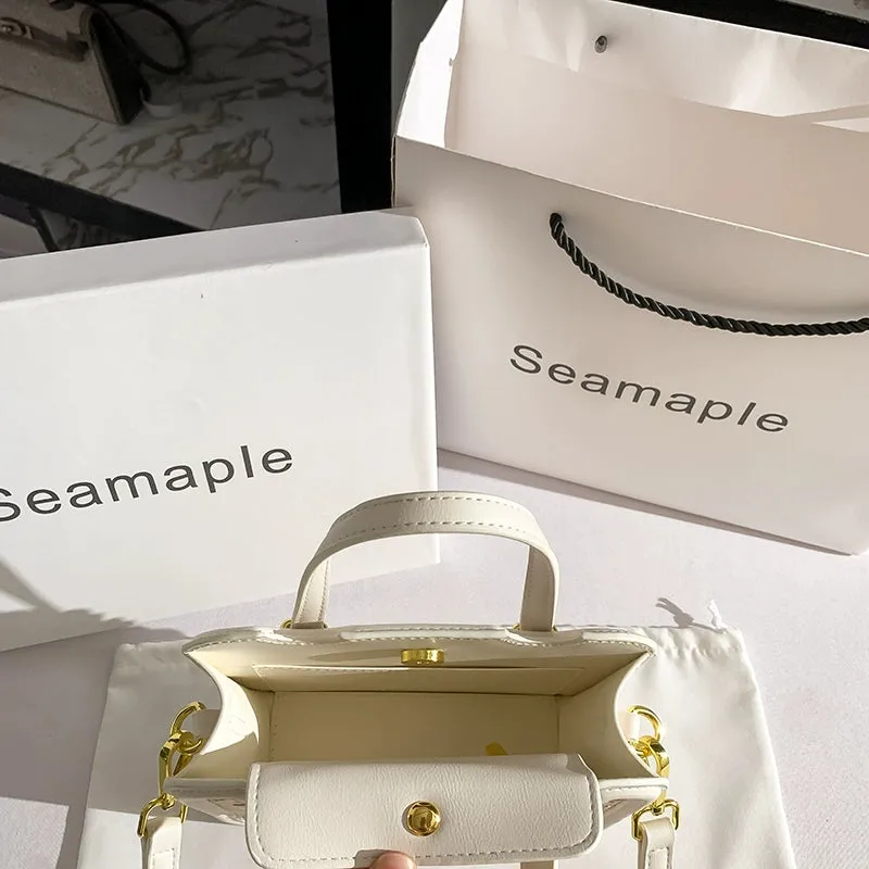 High-Quality Leather Handbag - Casual Fashion Biscuit Bag
