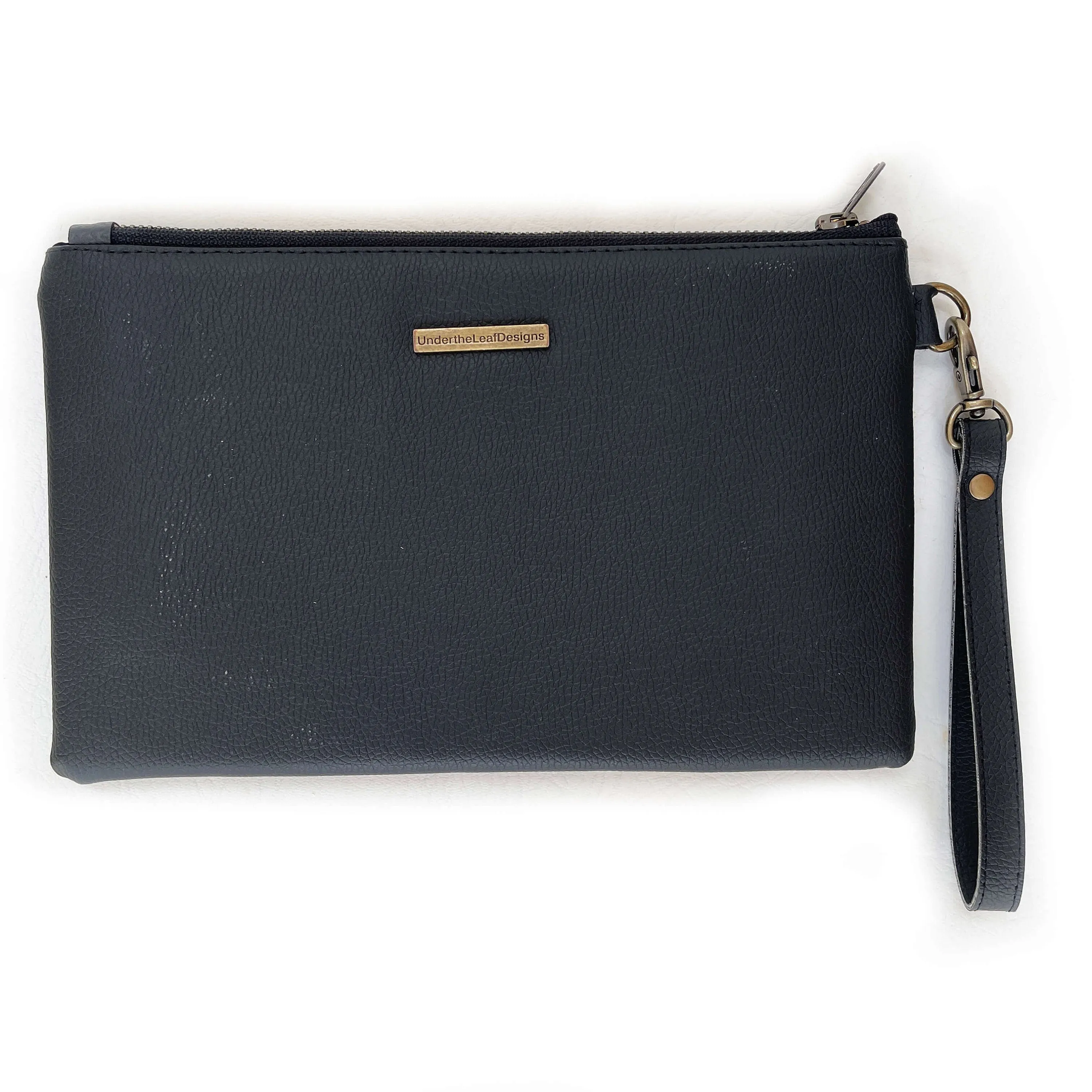 Lily-of-the-Valley & Dragonfly Vegan Leather Wristlet, Clutch,Ladies handbag, Botanical handbag,Flower handbag, Floral bag,